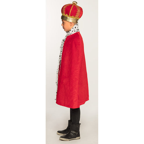 E-Carnavalskleding.nl Mantel koning kind rood