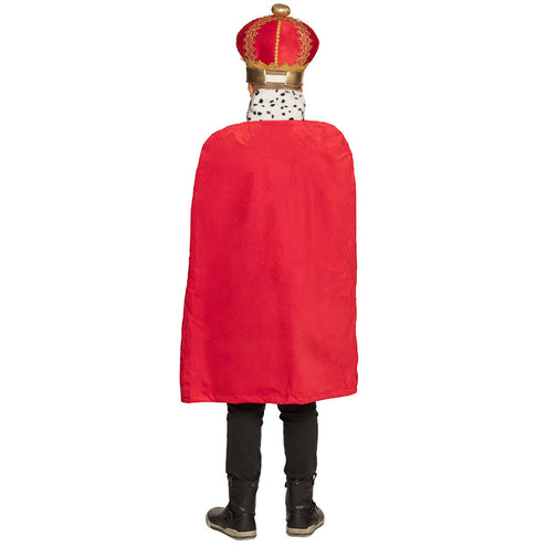 E-Carnavalskleding.nl Mantel koning kind rood