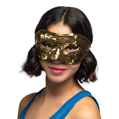E-Carnavalskleding.nl Masker Disco goud