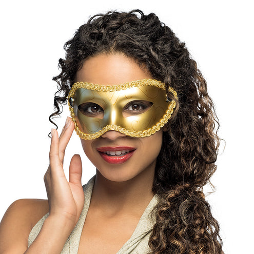 E-Carnavalskleding.nl Masker Gabriella goud