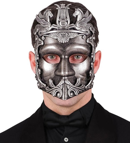 E-Carnavalskleding.nl Masker grieks/romeins zilver Noah