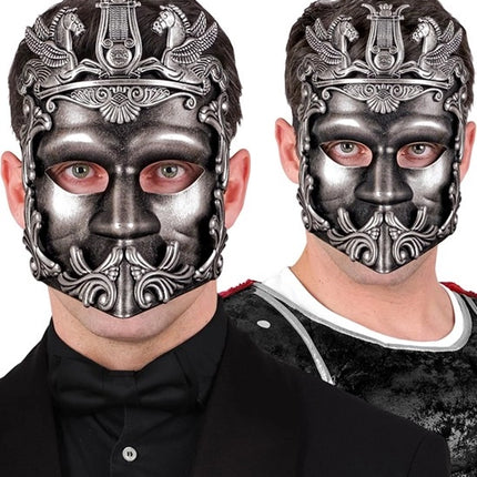 E-Carnavalskleding.nl Masker grieks/romeins zilver Noah
