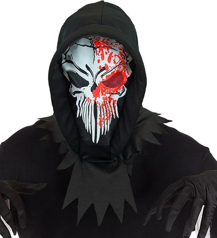 E-Carnavalskleding.nl Masker met kap bloederige grim reaper Bram