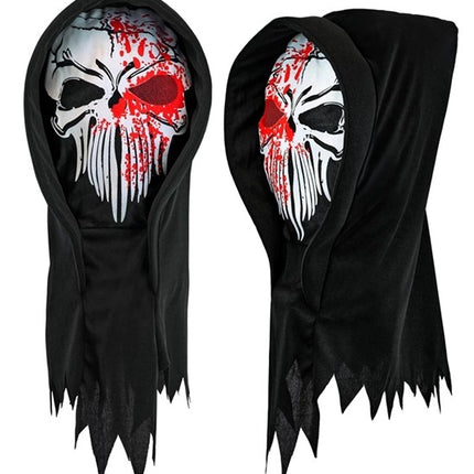 E-Carnavalskleding.nl Masker met kap bloederige grim reaper Bram