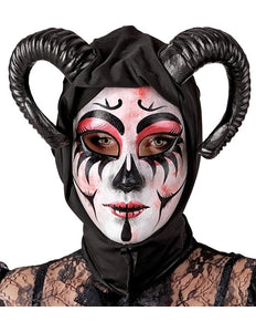 E-Carnavalskleding.nl Masker met kap theater duivel vrouw Evi
