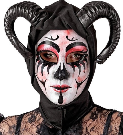 E-Carnavalskleding.nl Masker met kap theater duivel vrouw Evi