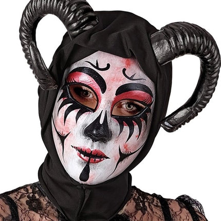 E-Carnavalskleding.nl Masker met kap theater duivel vrouw Evi