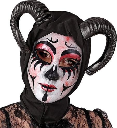 E-Carnavalskleding.nl Masker met kap theater duivel vrouw Evi