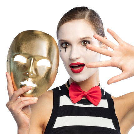 E-Carnavalskleding.nl Masker Mime goud