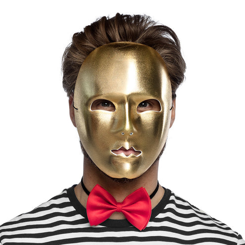 E-Carnavalskleding.nl Masker Mime goud