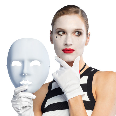 E-Carnavalskleding.nl Masker Mime wit