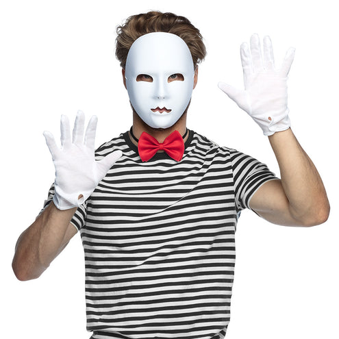 E-Carnavalskleding.nl Masker Mime wit