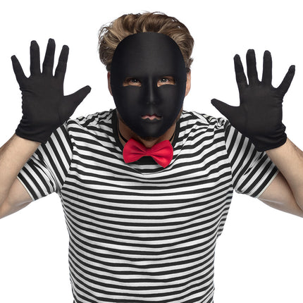 E-Carnavalskleding.nl Masker Mime zwart