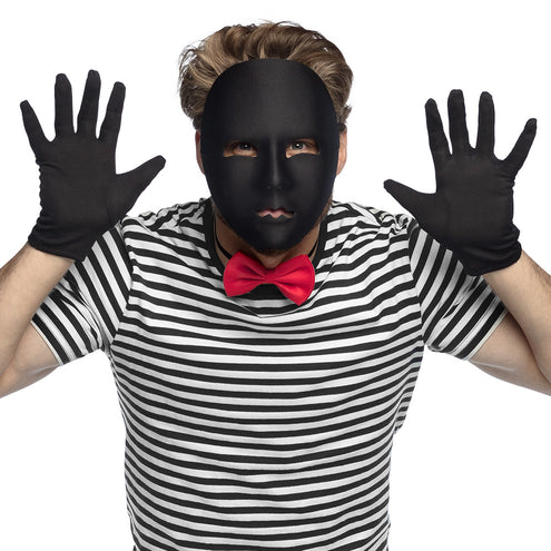 E-Carnavalskleding.nl Masker Mime zwart