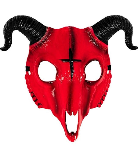 E-Carnavalskleding.nl Masker satanische ram rood hard plastic Vera