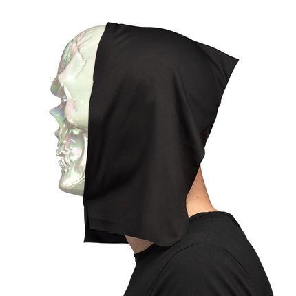 E-Carnavalskleding.nl Masker Skull pearl met kap
