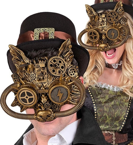 E-Carnavalskleding.nl Masker steampunk goud Fleur