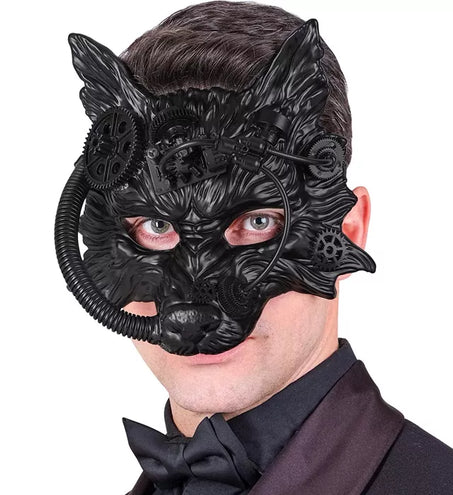 E-Carnavalskleding.nl Masker steampunk wolf zwart Nora