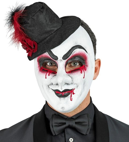 E-Carnavalskleding.nl Masker theater bloedende man met hoed Niek