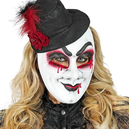 E-Carnavalskleding.nl Masker theater bloedende man met hoed Niek