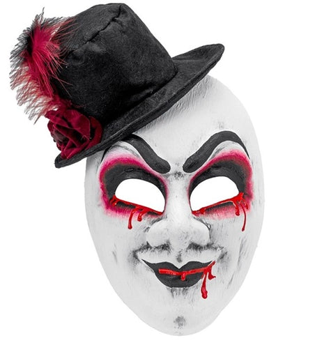 E-Carnavalskleding.nl Masker theater bloedende man met hoed Niek