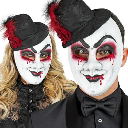 E-Carnavalskleding.nl Masker theater bloedende man met hoed Niek