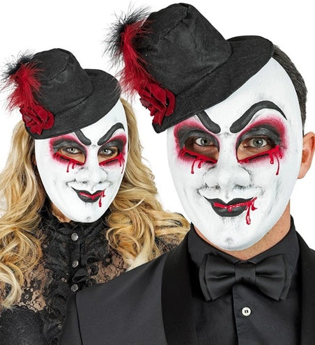 E-Carnavalskleding.nl Masker theater bloedende man met hoed Niek
