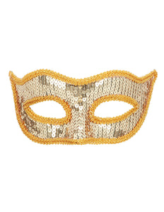 E-Carnavalskleding.nl Masker Venice pailletten goud