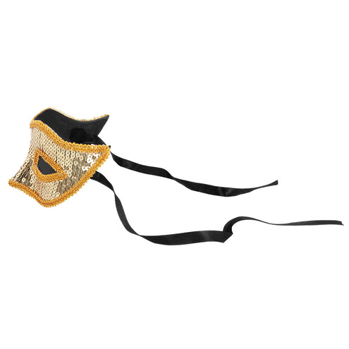 E-Carnavalskleding.nl Masker Venice pailletten goud