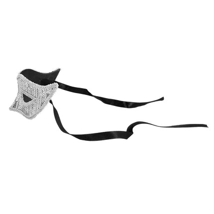 E-Carnavalskleding.nl Masker Venice pailletten zilver