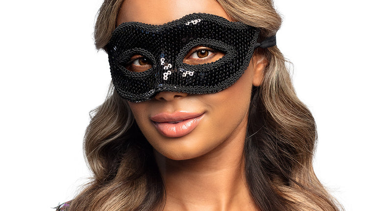 E-Carnavalskleding.nl Masker Venice pailletten zwart