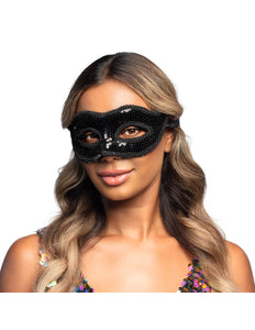 E-Carnavalskleding.nl Masker Venice pailletten zwart