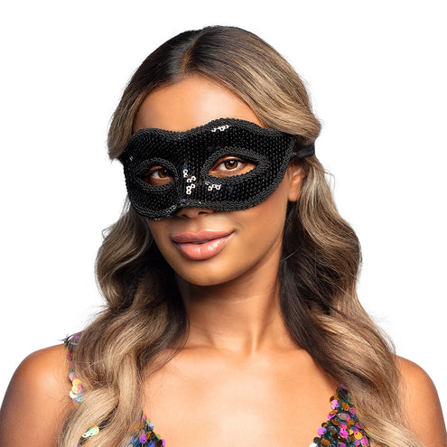 E-Carnavalskleding.nl Masker Venice pailletten zwart