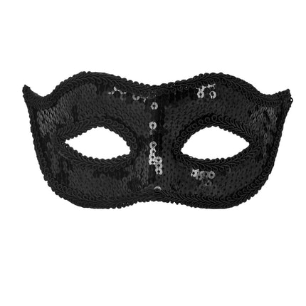 E-Carnavalskleding.nl Masker Venice pailletten zwart