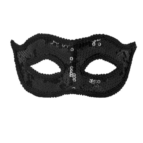 E-Carnavalskleding.nl Masker Venice pailletten zwart