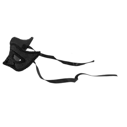 E-Carnavalskleding.nl Masker Venice pailletten zwart