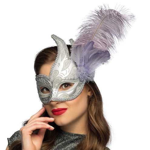 E-Carnavalskleding.nl Masker Venice prezioso zilver