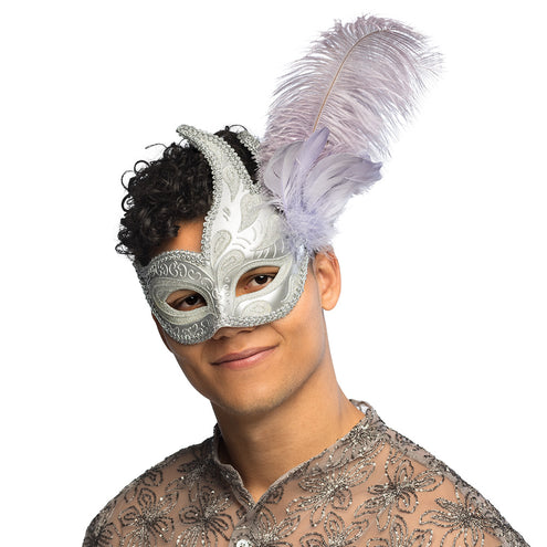 E-Carnavalskleding.nl Masker Venice prezioso zilver