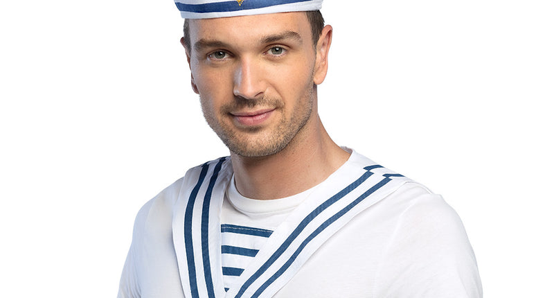 E-Carnavalskleding.nl Matrozenkraag blauw wit gestreept Donny