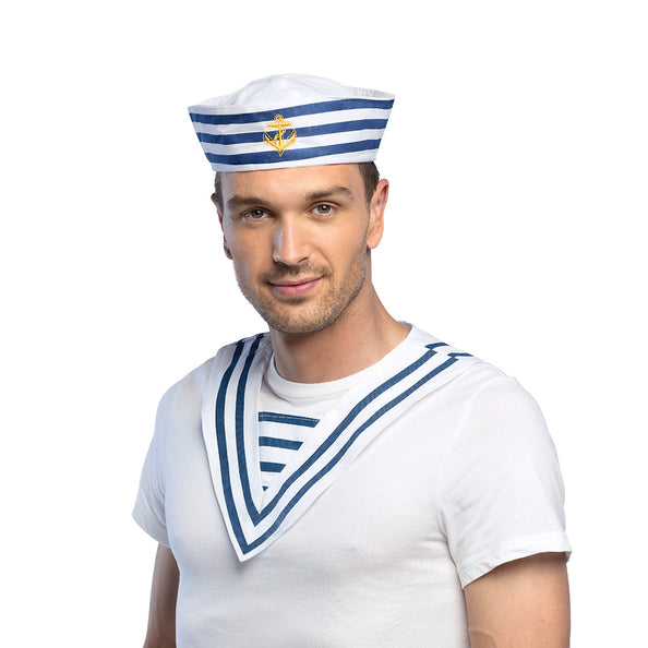E-Carnavalskleding.nl Matrozenkraag blauw wit gestreept Donny