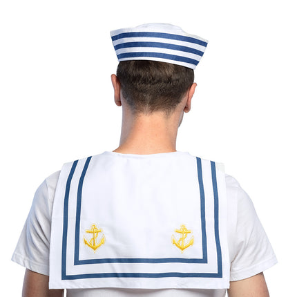 E-Carnavalskleding.nl Matrozenkraag blauw wit gestreept Donny