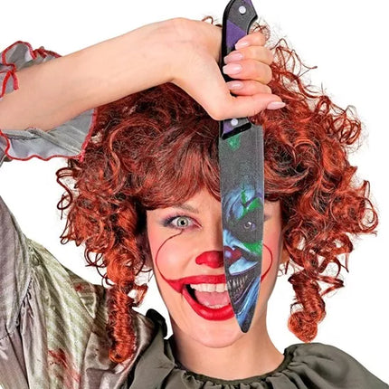 E-Carnavalskleding.nl Mes kwaadaardige clown 31cm Guus