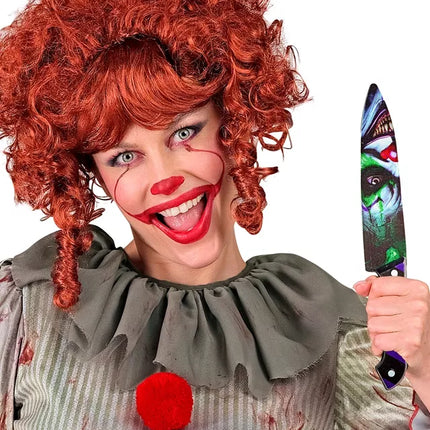 E-Carnavalskleding.nl Mes kwaadaardige clown 31cm Guus