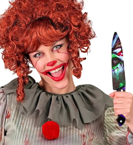 E-Carnavalskleding.nl Mes kwaadaardige clown 31cm Guus