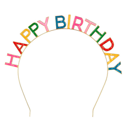 E-Carnavalskleding.nl Metalen diadeem 'Happy Birthday' haarband