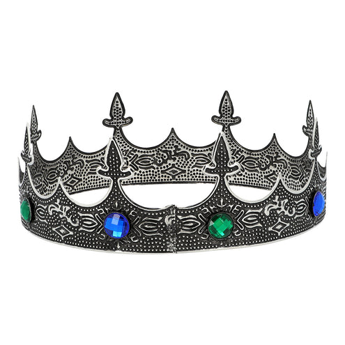 E-Carnavalskleding.nl Metalen kroon Royalty zilver koning