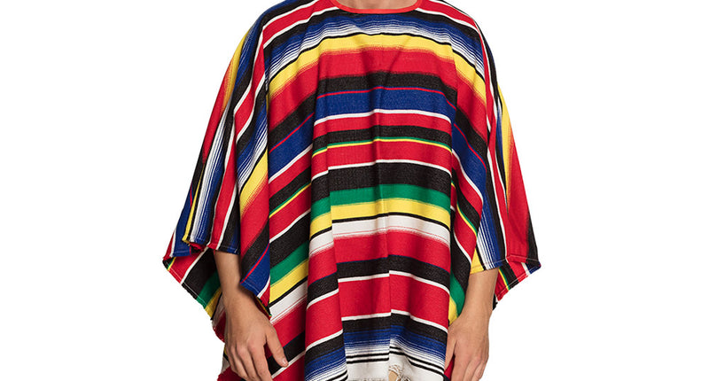 E-Carnavalskleding.nl Mexicaanse poncho Diego kleurrijk