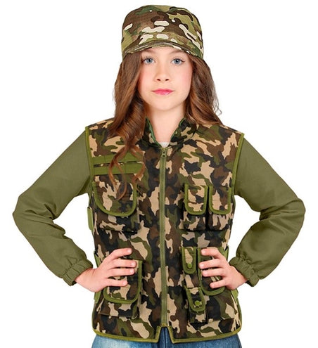 E-Carnavalskleding.nl Militair camouflage vest kostuum Lynn kind