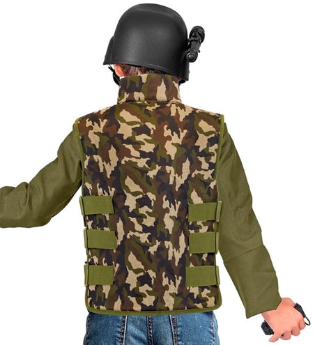 E-Carnavalskleding.nl Militair camouflage vest kostuum Lynn kind