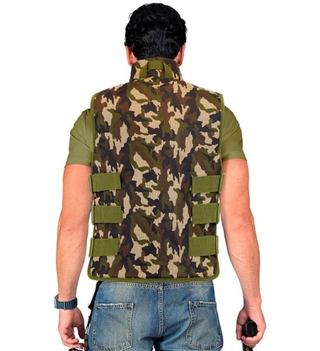 E-Carnavalskleding.nl Militair camouflage vest kostuum Lynn volwassenen